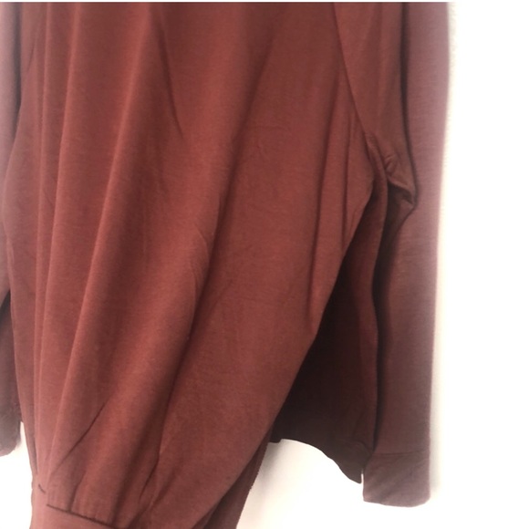 Ivoire Brown long sleeve scoop neck blouse size XL - Picture 5 of 5
